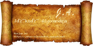 Jáksó Alexandra névjegykártya